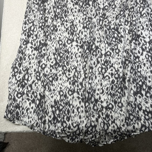 Anthropologie Strappy Midi Dress Women's XL Black White Animal Print Oversized - Picture 4 of 16